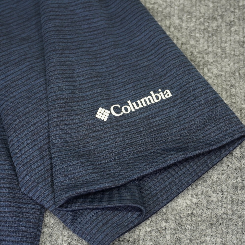 Denver Nuggets Columbia Polo Shirt Mens Large Navy Blue Omni-Wick Golf Striped - Picture 4 of 10